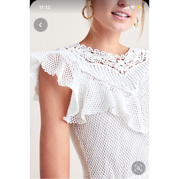 Anthropologie Ranna Gill Mesh Peplum Top - Picture 2 of 7